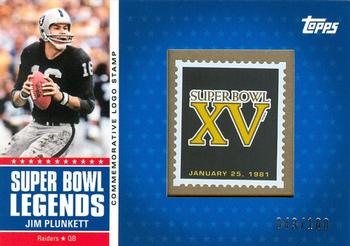 2011 Topps - Super Bowl Legends Logo Stamps #SBLS-XV Jim Plunkett Front
