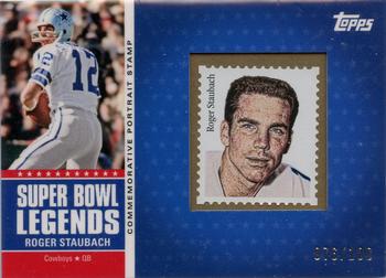 2011 Topps - Super Bowl Legends Player Stamps #SBPS-VI Roger Staubach Front