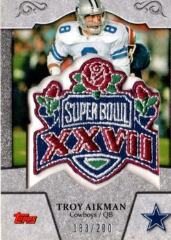 2011 Topps - Super Bowl Legends Super Bowl Patch #SBMPXXVII Troy Aikman Front