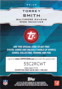 2011 Topps - ToppsTown #TT-17 Torrey Smith Back