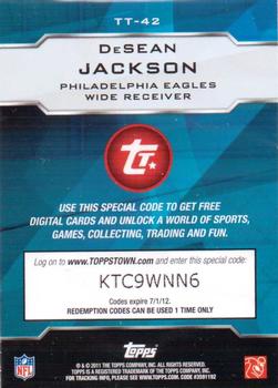 2011 Topps - ToppsTown #TT-42 DeSean Jackson Back