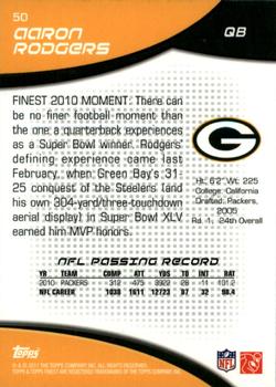 2011 Finest #50 Aaron Rodgers Back