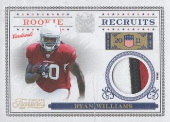 2011 Panini Timeless Treasures - Rookie Recruits Materials Prime #28 Ryan Williams Front