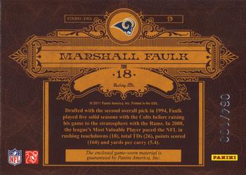 2011 Panini Timeless Treasures - Statistical Champions Materials #9 Marshall Faulk Back