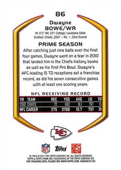 2011 Topps Prime #86 Dwayne Bowe Back