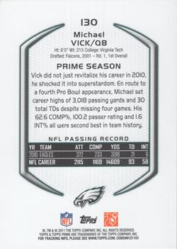2011 Topps Prime #130 Michael Vick Back
