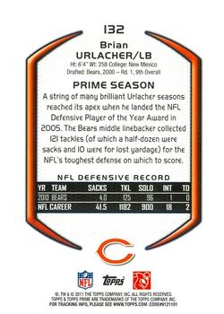 2011 Topps Prime #132 Brian Urlacher Back