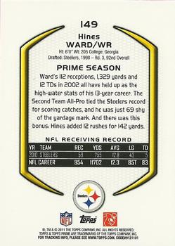 2011 Topps Prime #149 Hines Ward Back