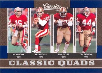2010 Panini Classics - Classic Quads #1 Joe Montana / Brent Jones / John Taylor / Tom Rathman  Front