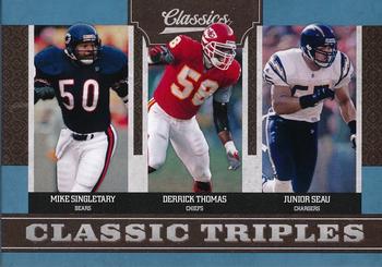 2010 Panini Classics - Classic Triples Platinum #6 Mike Singletary / Derrick Thomas / Junior Seau  Front