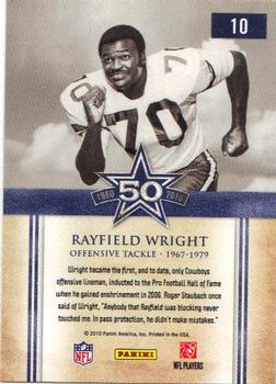 2010 Panini Classics - Cowboys 50th Anniversary #10 Rayfield Wright Back