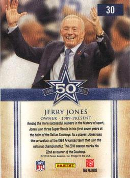2010 Panini Classics - Cowboys 50th Anniversary #30 Jerry Jones Back