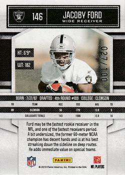 2010 Panini Classics - Timeless Tributes Silver #146 Jacoby Ford  Back
