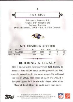 2011 Topps Gridiron Legends #4 Ray Rice Back