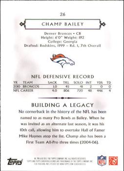 2011 Topps Gridiron Legends #26 Champ Bailey Back