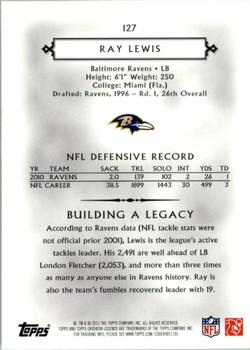 2011 Topps Gridiron Legends #127 Ray Lewis Back