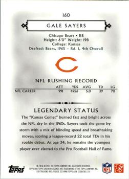 2011 Topps Gridiron Legends #160 Gale Sayers Back