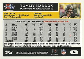 2006 Topps Pittsburgh Steelers Super Bowl XL Champions #26 Tommy Maddox Back