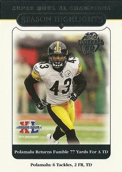 2006 Topps Pittsburgh Steelers Super Bowl XL Champions #41 Troy Polamalu Front