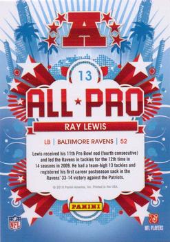 2010 Score - All Pro #13 Ray Lewis Back