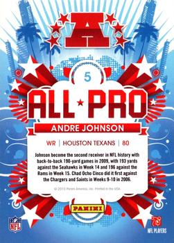 2010 Score - All Pro #5 Andre Johnson Back