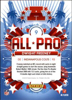 2010 Score - All Pro #9 Dwight Freeney Back