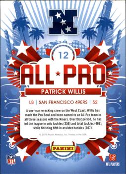 2010 Score - All Pro #12 Patrick Willis Back