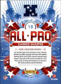 2010 Score - All Pro #18 Darren Sharper Back