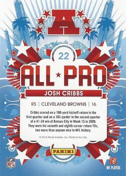 2010 Score - All Pro #22 Josh Cribbs Back