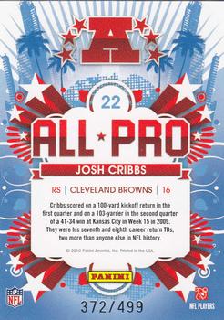 2010 Score - All Pro Scorecard #22 Josh Cribbs  Back