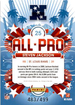 2010 Score - All Pro Scorecard #25 Steven Jackson  Back