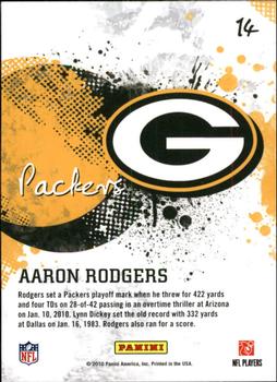 2010 Score - Franchise #14 Aaron Rodgers Back