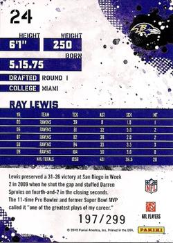 2010 Score - Gold Zone #24 Ray Lewis  Back
