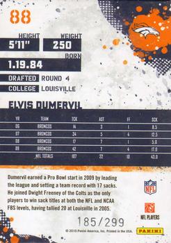2010 Score - Gold Zone #88 Elvis Dumervil  Back