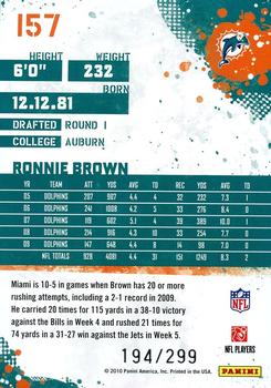 2010 Score - Gold Zone #157 Ronnie Brown  Back