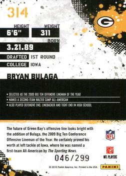 2010 Score - Gold Zone #314 Bryan Bulaga  Back