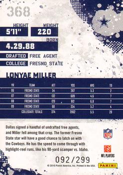 2010 Score - Gold Zone #368 Lonyae Miller  Back