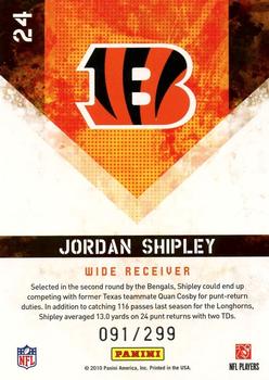 2010 Score - Hot Rookies Gold Zone #24 Jordan Shipley  Back