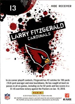 2010 Score - NFL Players #13 Larry Fitzgerald Back