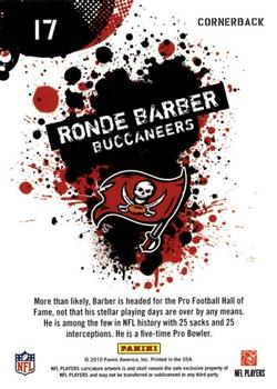 2010 Score - NFL Players #17 Ronde Barber Back