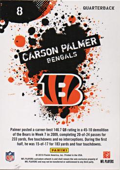 2010 Score - NFL Players Glossy #8 Carson Palmer  Back