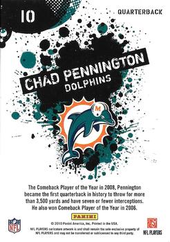 2010 Score - NFL Players Glossy #10 Chad Pennington  Back