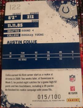 2010 Score - Red Zone #122 Austin Collie  Back