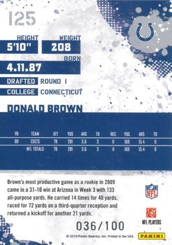 2010 Score - Red Zone #125 Donald Brown  Back