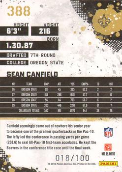 2010 Score - Red Zone #388 Sean Canfield  Back