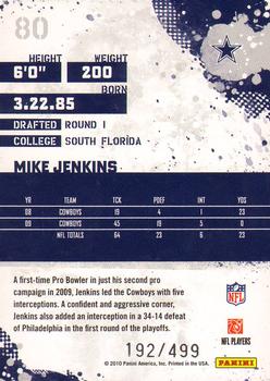 2010 Score - Scorecard #80 Mike Jenkins  Back