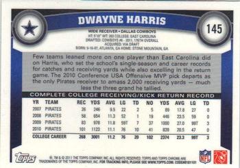 2011 Topps Chrome #145 Dwayne Harris Back