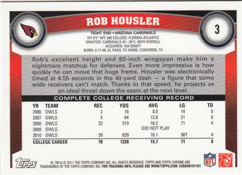 2011 Topps Chrome #3 Rob Housler Back