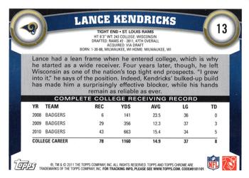 2011 Topps Chrome #13 Lance Kendricks Back