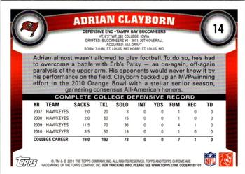 2011 Topps Chrome #14 Adrian Clayborn Back